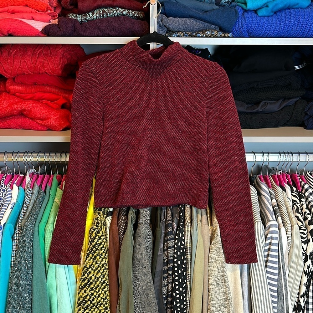 Moa Moa red/black long sleeve mock turtleneck sweater size M​